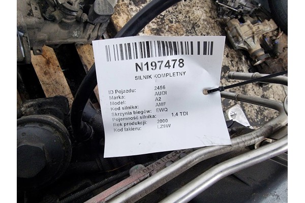 ENGINE COMPLETE AMF 1 4 TDI 72 KM AUDI A2 Part manufacturer Audi OE