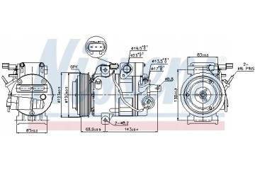 Compressor air conditioning NISSENS 89304 Part manufacturer Nissens