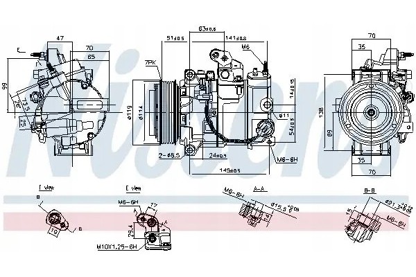 COMPRESSOR AIR CONDITIONING COMPRESSOR 890816 NISSENS Catalog number of substitutes AKS DASIS 852260N REACH 1 74 20510 WILMINK G