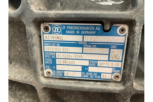 GEARBOX MAN TGS TGX EURO 6 12AS2330TD Car type trucks