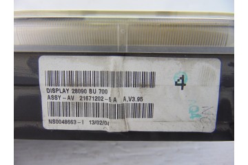 28090BU700 PANTALLA MULTIFUNCION NISSAN ALMERA (N16/E) Acenta 2004 28090BU700 190059 NISSAN - 3