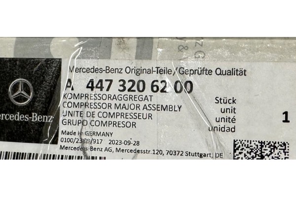 Mercedes V CLASS EQV 447 448 pump compressor airmatic air matic pneumatics Catalog number of the part a4473206200 v klasa
