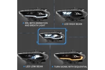 Headlights Lamp set Vland Led Tuning Europe Ford Mustang VI 6 Lift 18 z24 Height adjustment manual
