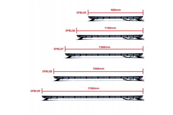 EPBL06 LED WARNING LAMP 120 CM 12 24V 456W Car type 4x4 SUV trucks cargo vans RVs passenger cars