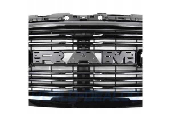 DODGE RAM 1500 2019 2024 GRILL LARAMIE BIGHORN BLACK GLOSS NEW Packaging status original