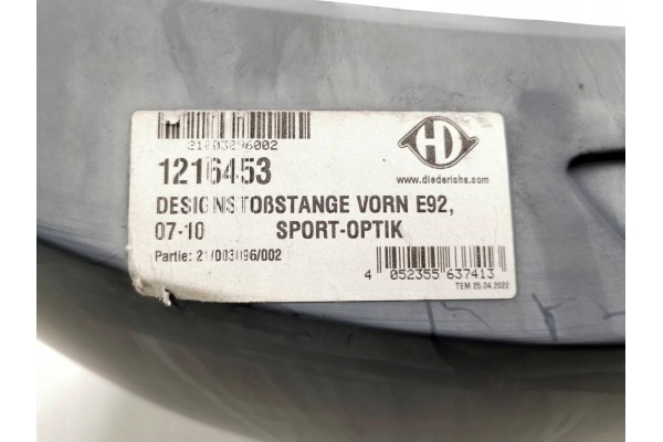 FRONT BUMPER BMW E92 COUPE M PACK M SPORT 07 10 Product weight with unit packaging 10 kg