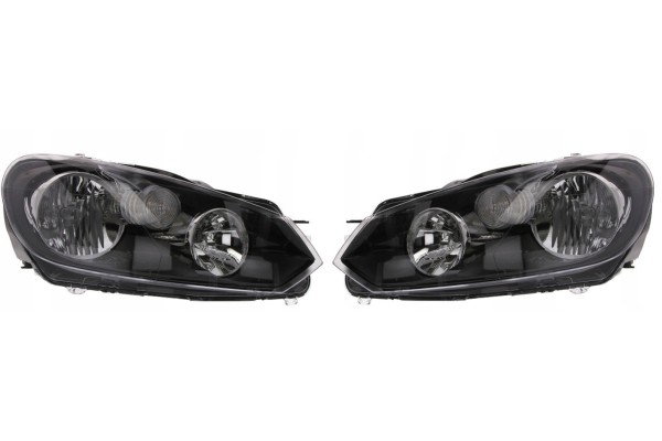 Headlight front halogen lamp H15 H7 left right VW Golf VI 2008 2012 Catalog number of the part 9518090E 9518100E