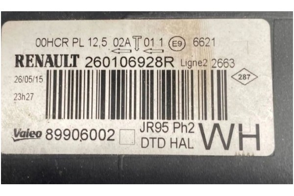 HEADLIGHT LAMP FRONT RENAULT SCENIC III 3 LIFT RIGHT EUROPE ORIGINAL WHOLE Version European