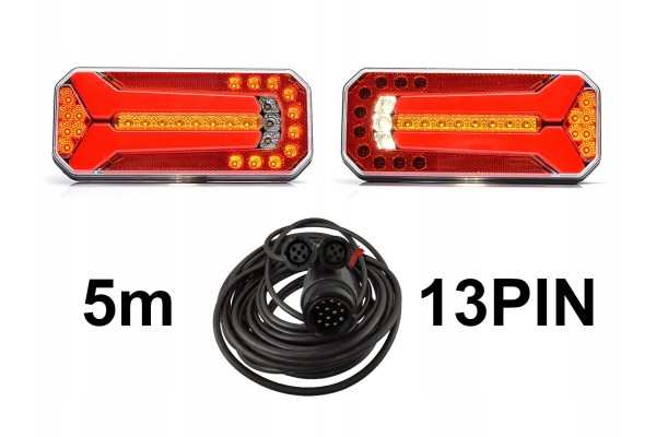 W150 LED rear lamp set with 5m cable 13PIN 12V 24V