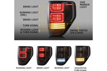 Tail Lights Set Vland Full LED Tuning Smoke Ford F150 F 150 XII mk 12 2008 14 Quality of parts according to GVO P replacement wi