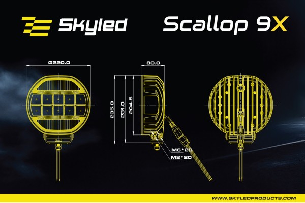 Faro LED Completo SKYLED SCALLOP 9X con Posiciones Dinámicas