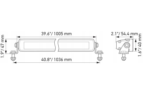 1FJ 358 176 321 HELLA LONG RANGE REFLECTOR LEDBAR 40 8500LM BLACK MAGIC Product weight with unit packaging 5 kg