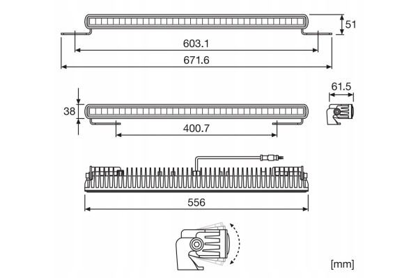 OSRAM LONG RANGE LED LAMP LIGHTBAR SX500 CB Durability 5000 h
