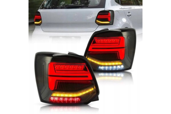 Vland Full LED Neon Tail Lights Smoked VW Polo V 5 6R 6R0 2009 2017 Complete Set