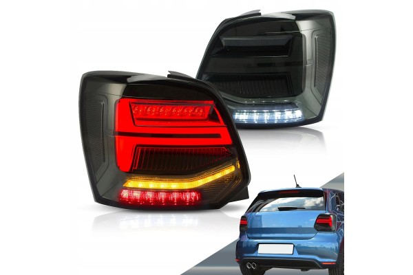 Vland Full LED Neon Tail Lights Smoked VW Polo V 5 6R 6R0 2009 2017 Complete Set Car type passenger cars
