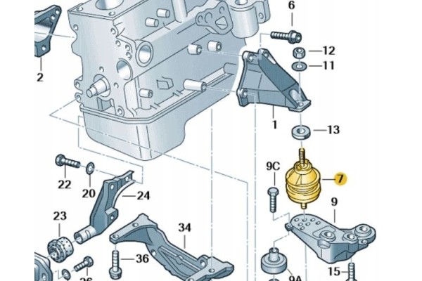 Original ENGINE PILLOW Audi 8D0199379AQ ASO Part manufacturer Audi OE