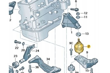 Original ENGINE PILLOW Audi 8D0199379AQ ASO Part manufacturer Audi OE