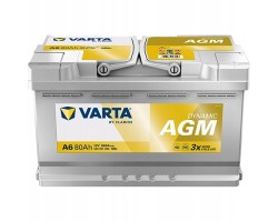 VARTA 80Ah 800A Silver Dynamic A6 AGM P 12V Battery 315x175x190mm 2026r