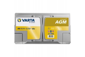 VARTA 80Ah 800A Silver Dynamic A6 AGM P 12V Battery 315x175x190mm 2026r Model A6