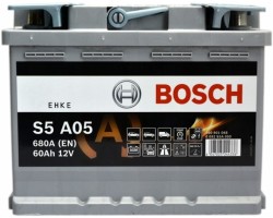CAR BATTERY BOSCH S5 AGM 60AH 680A S5A05 START STOP