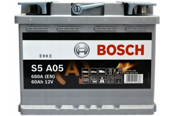 CAR BATTERY BOSCH S5 AGM 60AH 680A S5A05 START STOP