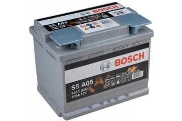 CAR BATTERY BOSCH S5 AGM 60AH 680A S5A05 START STOP Catalog number of the part 0 092 S5A 050