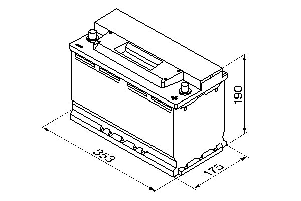 Battery Bosch 12V 90AH 720A L 353X175X190 S3 0 092 S30 130 Part manufacturer Bosch
