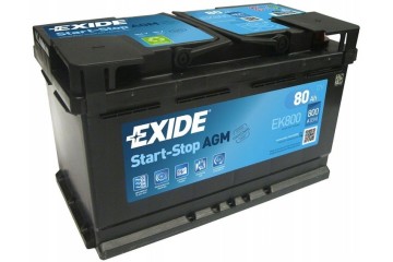 EXIDE START STOP AGM BATTERY 80AH 800A EK800 ASSISTANCE