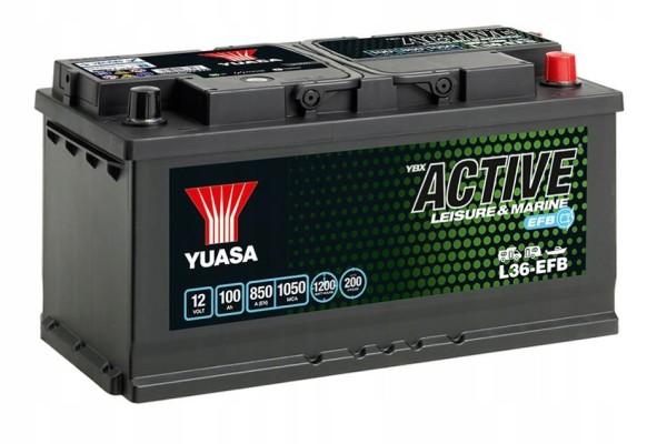 YUASA 100Ah 850A L36 EFB 12V Rechargeable Battery for Deep Discharge Motorhome
