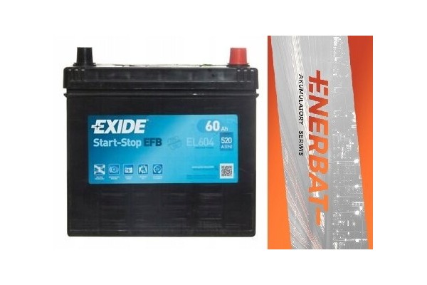Battery Exide EFB 60Ah 520A EL604 START STOP P NO OLD SENTENCE Catalog number of the part EL604