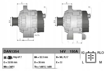 ALTERNATOR DAN1354 DENSO