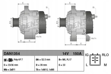 ALTERNATOR DAN1354 DENSO Packaging status original