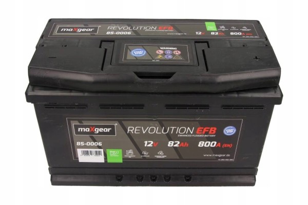 Battery Maxgear START STOP 12V 82Ah 800 A EFB Catalog number of the part 85 0006
