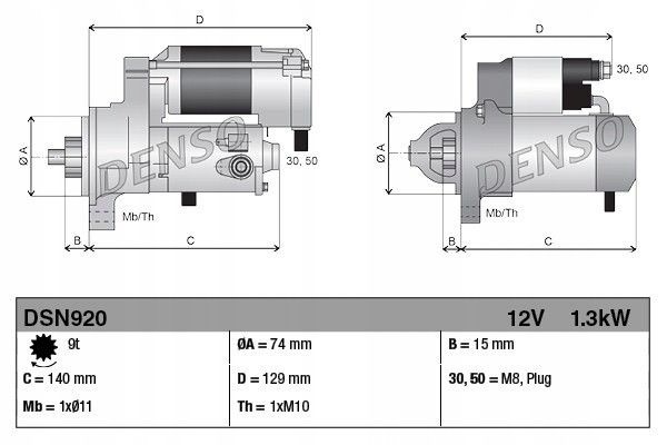 DENSO DSN920 starter Car type cargo vans passenger cars