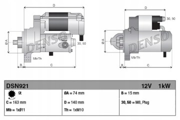 DENSO DSN921 starter Car type cargo vans passenger cars