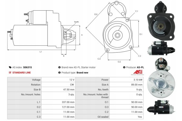 New Starter CASE MAXXUM 5110 5120 5130 5140 5150 1988 1997 year Quality of parts according to GVO Q original with factory logo O