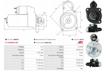 New Starter CASE MAXXUM 5110 5120 5130 5140 5150 1988 1997 year Quality of parts according to GVO Q original with factory logo O