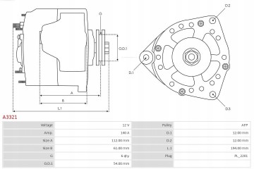 Alternator AS PL A3321 Catalog number of substitutes AS PL ABE9006 NACHI AS PL ABE9006 NSK AS PL ABE9006 NTN AS PL ABE9021 AS PL