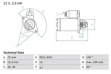 STARTER 0 986 024 590 BOSCH MERCEDES