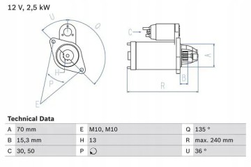 STARTER 0 986 024 590 BOSCH MERCEDES Packaging status original
