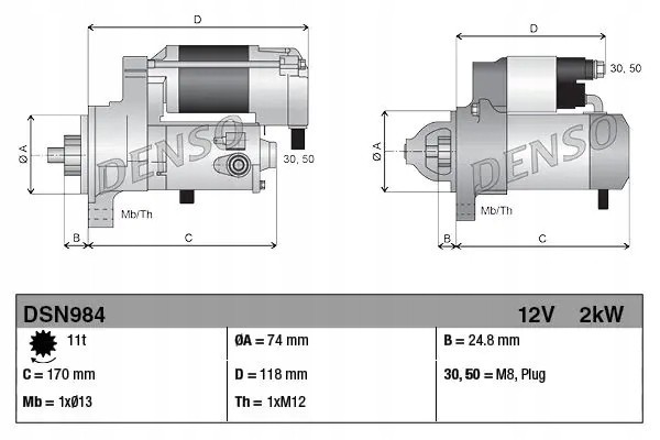 STARTER DSN984 DENSO Car type cargo vans passenger cars
