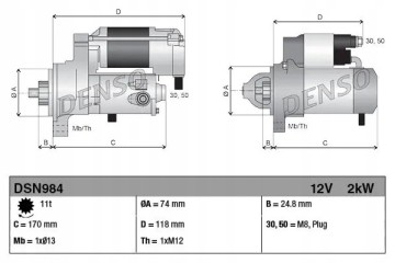 STARTER DSN984 DENSO Car type cargo vans passenger cars