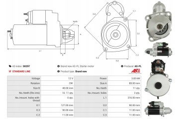 New Starter JOHN DEERE 6010 6410 6510 6610 6810 6910 6 8L 1997 2003 Catalog number of the original JOHN DEERE AL81154 JOHN DEERE
