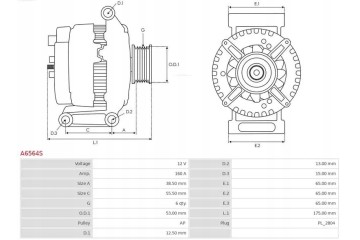 ALTERNATOR A6564S AS PL Car type passenger cars