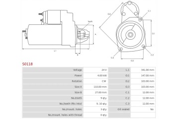 New Starter IVECO 79 14 5 9 IVECO 75 E 14 4 0 IVECO 79 13 5 5 URSUS 912 Catalog number of the original FIAT 4169095
