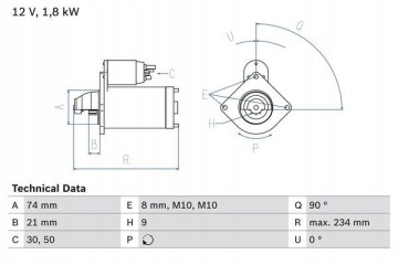 STARTER BOSCH 0986021230 BMW 1 3 5 X5 0 986 021 230 BOSC BOSCH Car type passenger cars