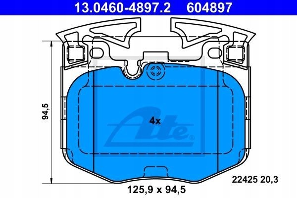 ATE 13 0460 4897 2 brake pads Part manufacturer ATE
