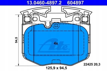 ATE 13 0460 4897 2 brake pads Part manufacturer ATE