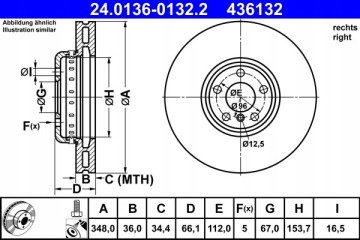 Brake disc ATE 24 0136 0132 2 Number of discs offered 1
