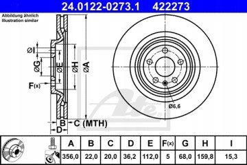 REAR VENTILATED BRAKE DISC AUDI A6 11 A7 10 ATE Number of discs offered 1